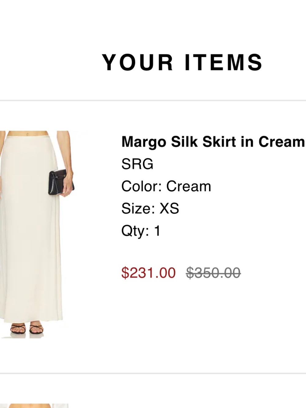 Margo Silk Skirt in Cream